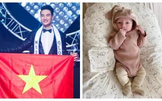 Quý tử của Nam vương Nguyễn Văn Sơn và ái nữ bầu Đệ cực bụ bẫm, tuấn tú dù mới 2 tháng tuổi