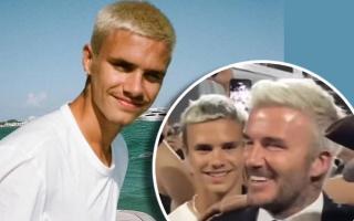David Beckham hóa gã tóc bạc, thể hiện sự ăn ý với cậu hai