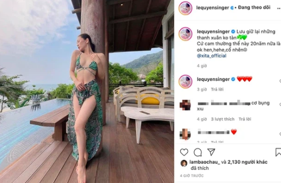 Lệ Quyên mặc bikini gợi cảm khoe body đẹp ở tuổi 39, tình trẻ Lâm Bảo Châu lập tức vào thả tim lia lịa